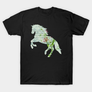 Floral Sheet Music - Horse T-Shirt